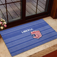 Liberia Football Rubber Doormat Women Blue Jersey - Wonder Print Shop