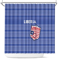 Liberia Football Shower Curtain Women Blue Jersey - Wonder Print Shop