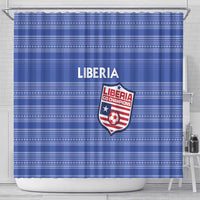 Liberia Football Shower Curtain Women Blue Jersey - Wonder Print Shop