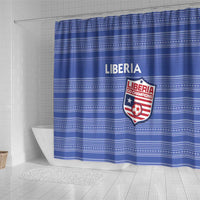 Liberia Football Shower Curtain Women Blue Jersey - Wonder Print Shop