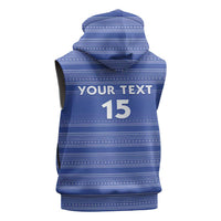 Custom Liberia Football Sleeveless Zip Hoodie Women Blue Jersey - Wonder Print Shop