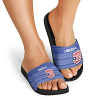 Liberia Football Slide Sandals Women Blue Jersey - Wonder Print Shop