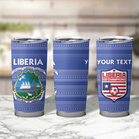 Custom Liberia Football Tumbler Cup Women Blue Jersey - Wonder Print Shop