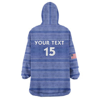 Custom Liberia Football Wearable Blanket Hoodie Women Blue Jersey - Wonder Print Shop