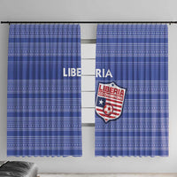 Liberia Football Window Curtain Women Blue Jersey - Wonder Print Shop
