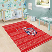 Liberia Football Area Rug Women Red Jersey - Wonder Print Shop