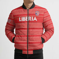 Custom Liberia Football Bomber Puffer Jacket Women Red Jersey - Wonder Print Shop