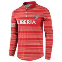 Custom Liberia Football Button Sweatshirt Women Red Jersey - Wonder Print Shop