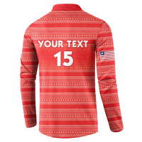 Custom Liberia Football Button Sweatshirt Women Red Jersey - Wonder Print Shop