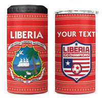 Custom Liberia Football 4 in 1 Can Cooler Tumbler Women Red Jersey - Wonder Print Shop