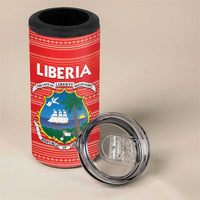 Custom Liberia Football 4 in 1 Can Cooler Tumbler Women Red Jersey - Wonder Print Shop