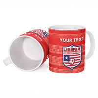 Custom Liberia Football Ceramic Mug Women Red Jersey - Wonder Print Shop
