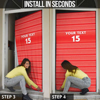 Custom Liberia Football Door Cover Women Red Jersey - Wonder Print Shop