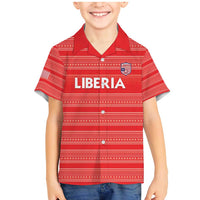 Custom Liberia Football Family Matching Mermaid Dress and Hawaiian Shirt Women Red Jersey - Wonder Print Shop