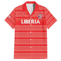 Custom Liberia Football Family Matching Off The Shoulder Long Sleeve Dress and Hawaiian Shirt Women Red Jersey - Wonder Print Shop