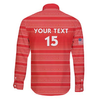 Custom Liberia Football Family Matching Off Shoulder Short Dress and Hawaiian Shirt Women Red Jersey - Wonder Print Shop