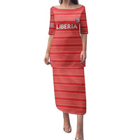 Custom Liberia Football Family Matching Puletasi and Hawaiian Shirt Women Red Jersey - Wonder Print Shop