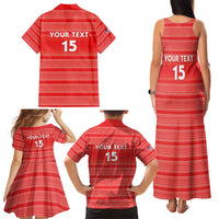 Custom Liberia Football Family Matching Tank Maxi Dress and Hawaiian Shirt Women Red Jersey - Wonder Print Shop