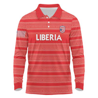 Custom Liberia Football Long Sleeve Polo Shirt Women Red Jersey - Wonder Print Shop