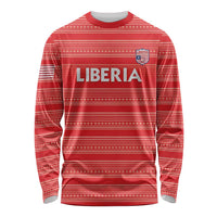 Custom Liberia Football Long Sleeve Shirt Women Red Jersey - Wonder Print Shop