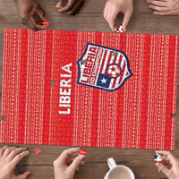 Liberia Football Puzzle Women Red Jersey - Wonder Print Shop