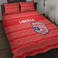 Liberia Football Quilt Bed Set Women Red Jersey - Wonder Print Shop