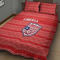 Liberia Football Quilt Bed Set Women Red Jersey - Wonder Print Shop