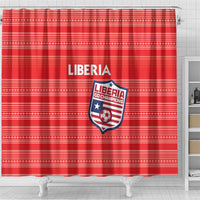 Liberia Football Shower Curtain Women Red Jersey - Wonder Print Shop