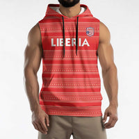 Custom Liberia Football Sleeveless Hoodie Women Red Jersey - Wonder Print Shop