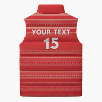 Custom Liberia Football Sleeveless Puffer Jacket Women Red Jersey - Wonder Print Shop