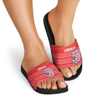 Liberia Football Slide Sandals Women Red Jersey - Wonder Print Shop