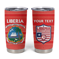Custom Liberia Football Tumbler Cup Women Red Jersey - Wonder Print Shop
