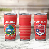Custom Liberia Football Tumbler Cup Women Red Jersey - Wonder Print Shop