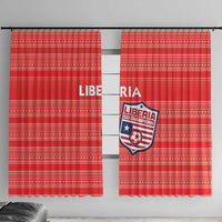 Liberia Football Window Curtain Women Red Jersey - Wonder Print Shop