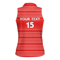 Custom Liberia Football Women Sleeveless Polo Shirt Women Red Jersey - Wonder Print Shop