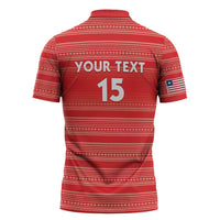 Custom Liberia Football Zipper Polo Shirt Women Red Jersey - Wonder Print Shop
