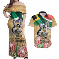 South African Women Mobilisation Couples Matching Off Shoulder Maxi Dress and Hawaiian Shirt Wathint Abafazi Wathint Imbokodo - Wonder Print Shop