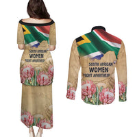 South African Women Mobilisation Couples Matching Puletasi and Long Sleeve Button Shirt Wathint Abafazi Wathint Imbokodo - Wonder Print Shop