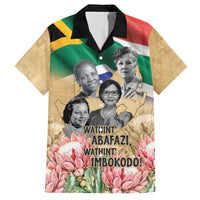 South African Women Mobilisation Family Matching Off The Shoulder Long Sleeve Dress and Hawaiian Shirt Wathint Abafazi Wathint Imbokodo - Wonder Print Shop