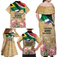 South African Women Mobilisation Family Matching Off Shoulder Maxi Dress and Hawaiian Shirt Wathint Abafazi Wathint Imbokodo - Wonder Print Shop