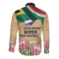 South African Women Mobilisation Long Sleeve Button Shirt Wathint Abafazi Wathint Imbokodo - Wonder Print Shop