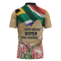 South African Women Mobilisation Zipper Polo Shirt Wathint Abafazi Wathint Imbokodo - Wonder Print Shop