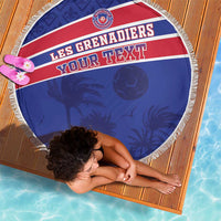 Custom Haiti Football Beach Blanket Les Grenadiers - Royal Palm - Wonder Print Shop