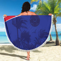 Custom Haiti Football Beach Blanket Les Grenadiers - Royal Palm - Wonder Print Shop