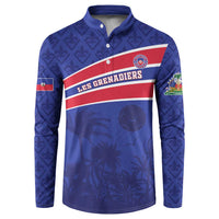 Custom Haiti Football Button Sweatshirt Les Grenadiers - Royal Palm - Wonder Print Shop