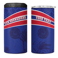 Custom Haiti Football 4 in 1 Can Cooler Tumbler Les Grenadiers - Royal Palm - Wonder Print Shop