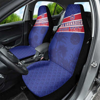 Custom Haiti Football Car Seat Cover Les Grenadiers - Royal Palm - Wonder Print Shop