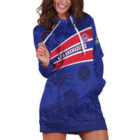 Custom Haiti Football Hoodie Dress Les Grenadiers - Royal Palm - Wonder Print Shop