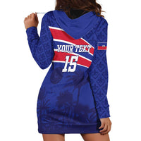 Custom Haiti Football Hoodie Dress Les Grenadiers - Royal Palm - Wonder Print Shop