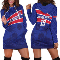 Custom Haiti Football Hoodie Dress Les Grenadiers - Royal Palm - Wonder Print Shop
